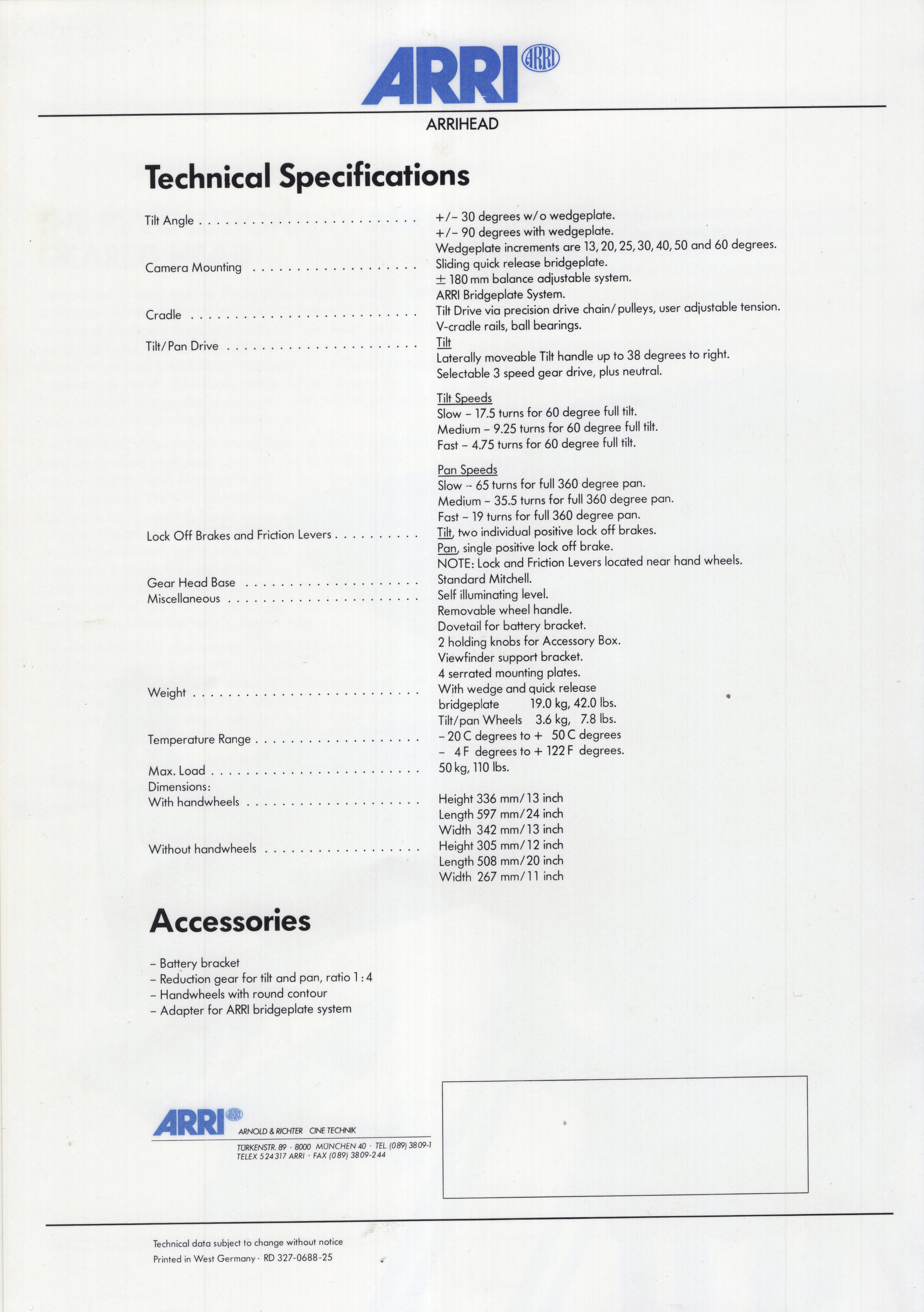 Description from manufacturer brochure of the Arrihead Mk1 by Arri hosted by Noah Elliott Morrison, director of photography